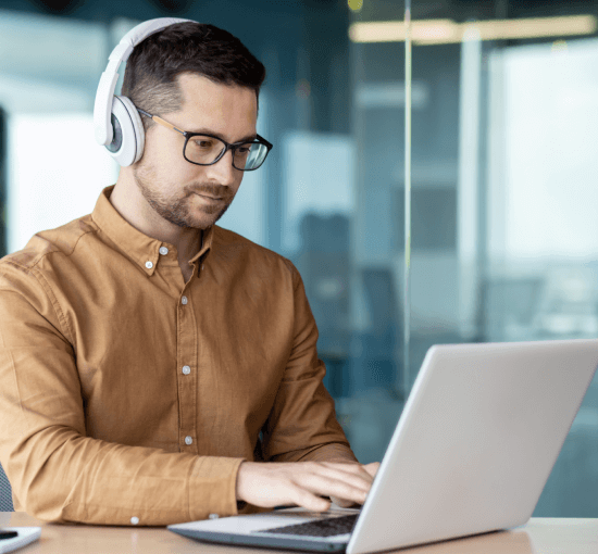 Customer benefiting from comprehensive transcription services in Rochester for clear and detailed outcomes.