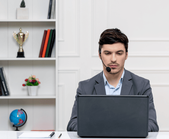 A professional transcriptionist working on court transcription for legal accuracy ensuring precise and timely delivery.