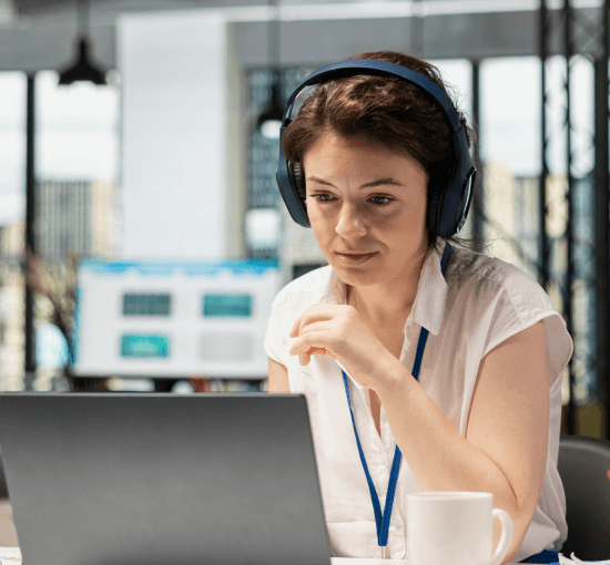 Customer benefiting from reliable transcription companies in Rochester, NY, offering affordable rates.